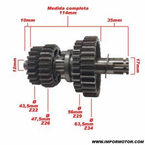 EJE SECUNDARIO 110z /125z RACING (CAJA DE CAMBIOS) - Imagen 1