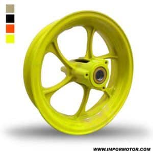 LLANTA 12" TRASERA ULTRALIGERA (AMARILLO FLUOR) - Imagen 1