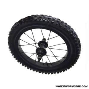 RUEDA TRASERA RADIOS COMPLETA 14" BICICLETA ELECTRICA IMR - Imagen 1