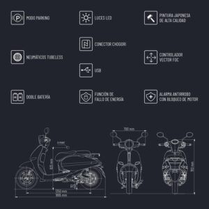 SCOOTER ELÉCTRICO EC6 IMR GRIS MATE (1 BATERÍA) - Imagen 4