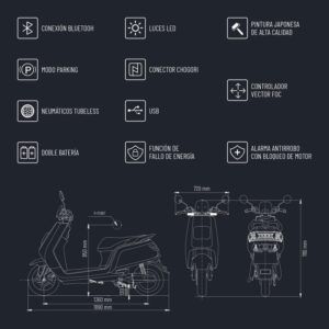 SCOOTER ELÉCTRICO ES5 IMR BLANCO (1 BATERÍA) - Imagen 4