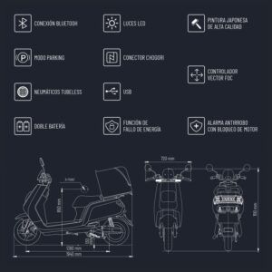 SCOOTER ELÉCTRICO ES5-D IMR BLANCO (1 BATERÍA) - Imagen 4