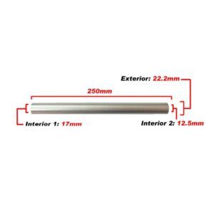 SEMIMANILLAR ALUMINIO 250x22.2mm MIR RACING PLATA - Imagen 1