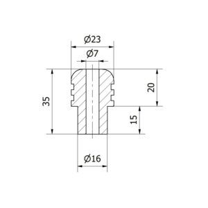 TAPON PROTECTOR SEMIMANILLAR NYLON 16mm - Imagen 2